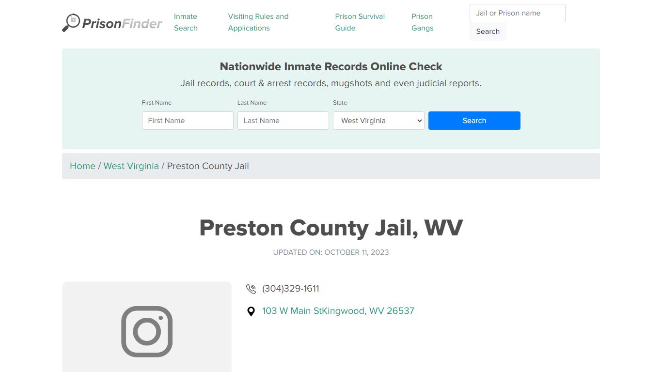 Preston County Jail, WV Inmate Search, Mugshots, Visitation, Phone no ...